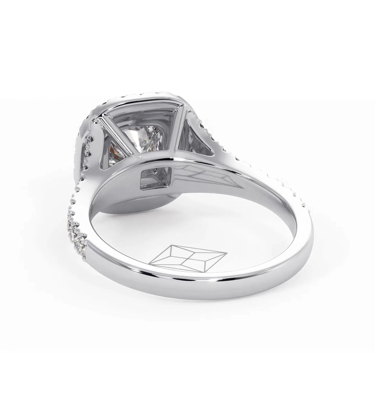 Cleopatra Diamond Halo Engagement Ring 18K White Gold 1.20ct G/SI1 - Image 41