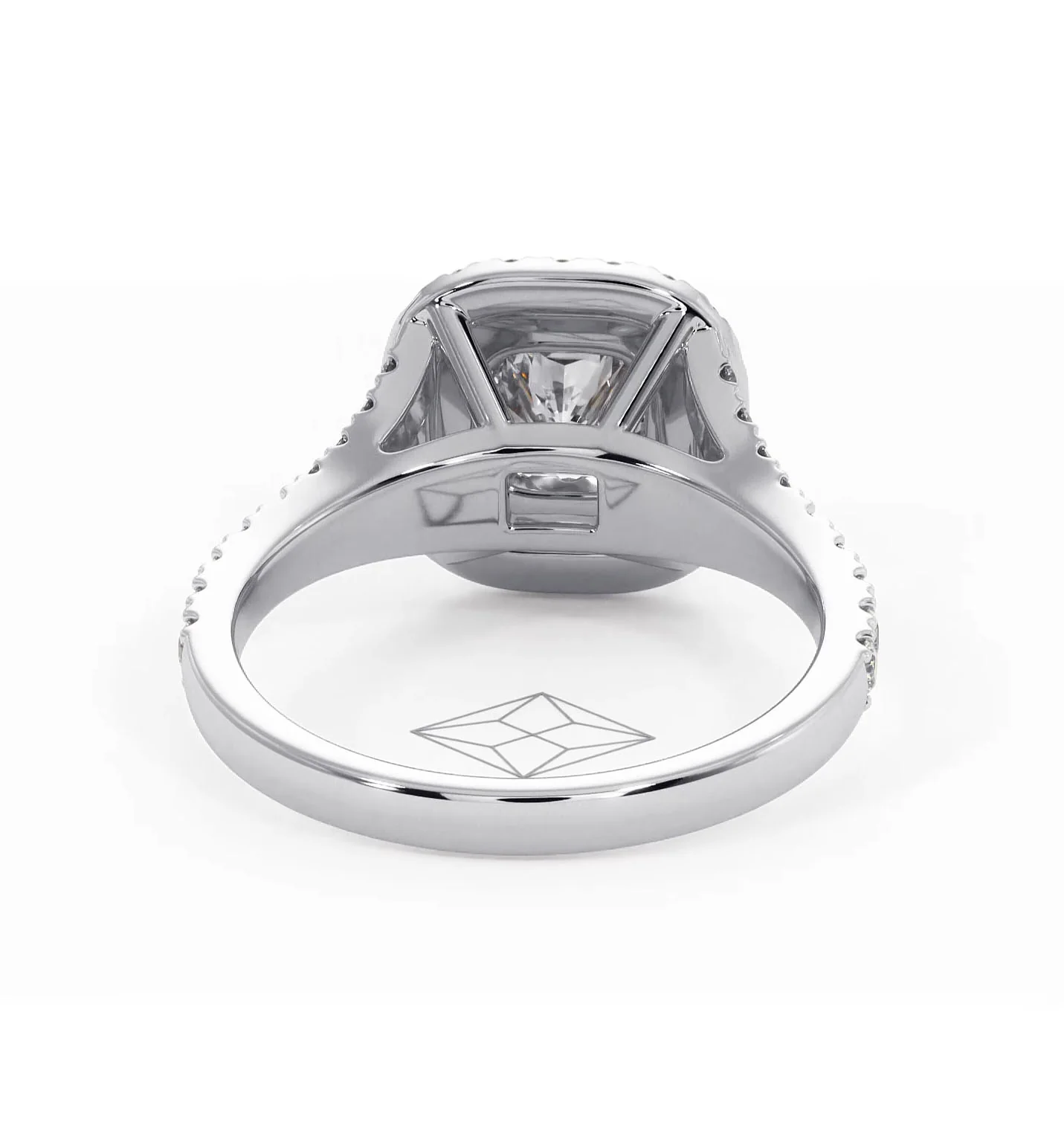 Cleopatra Diamond Halo Engagement Ring 18K White Gold 1.20ct G/SI1 - Image 47