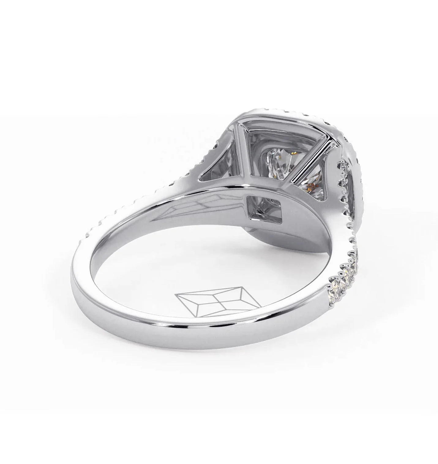 Cleopatra Diamond Halo Engagement Ring 18K White Gold 1.20ct G/SI1 - Image 52