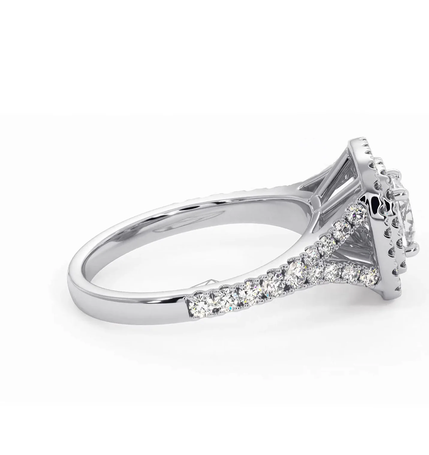 Cleopatra Diamond Halo Engagement Ring 18K White Gold 1.20ct G/SI1 - Image 65