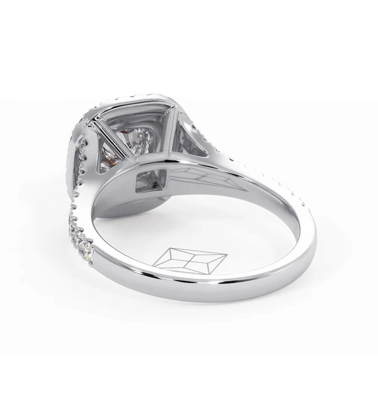 Cleopatra Diamond Halo Engagement Ring 18K White Gold 1.20ct G/VS1 - Image 40