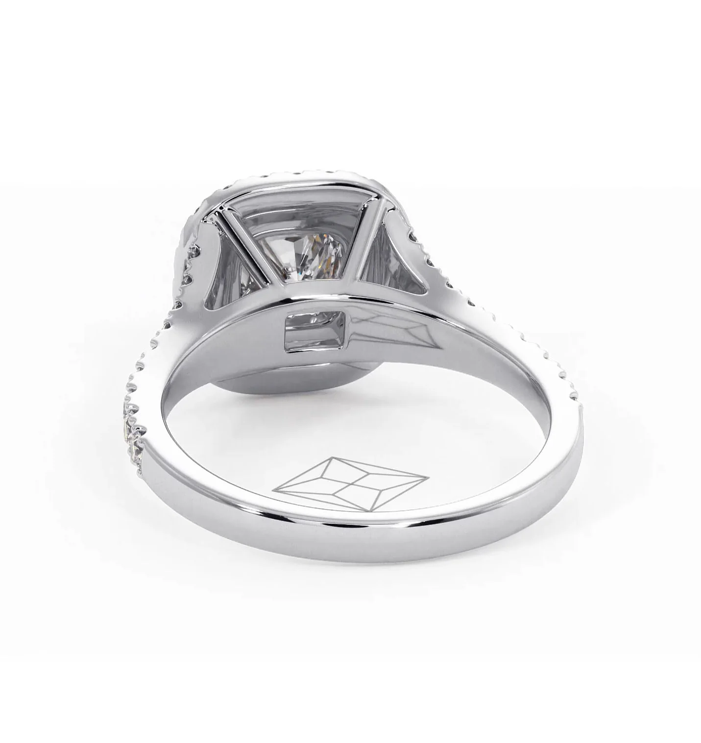 Cleopatra Diamond Halo Engagement Ring 18K White Gold 1.20ct G/VS1 - Image 43
