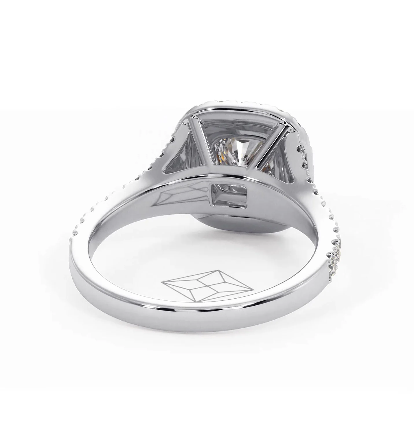Cleopatra Diamond Halo Engagement Ring 18K White Gold 1.20ct G/VS1 - Image 49