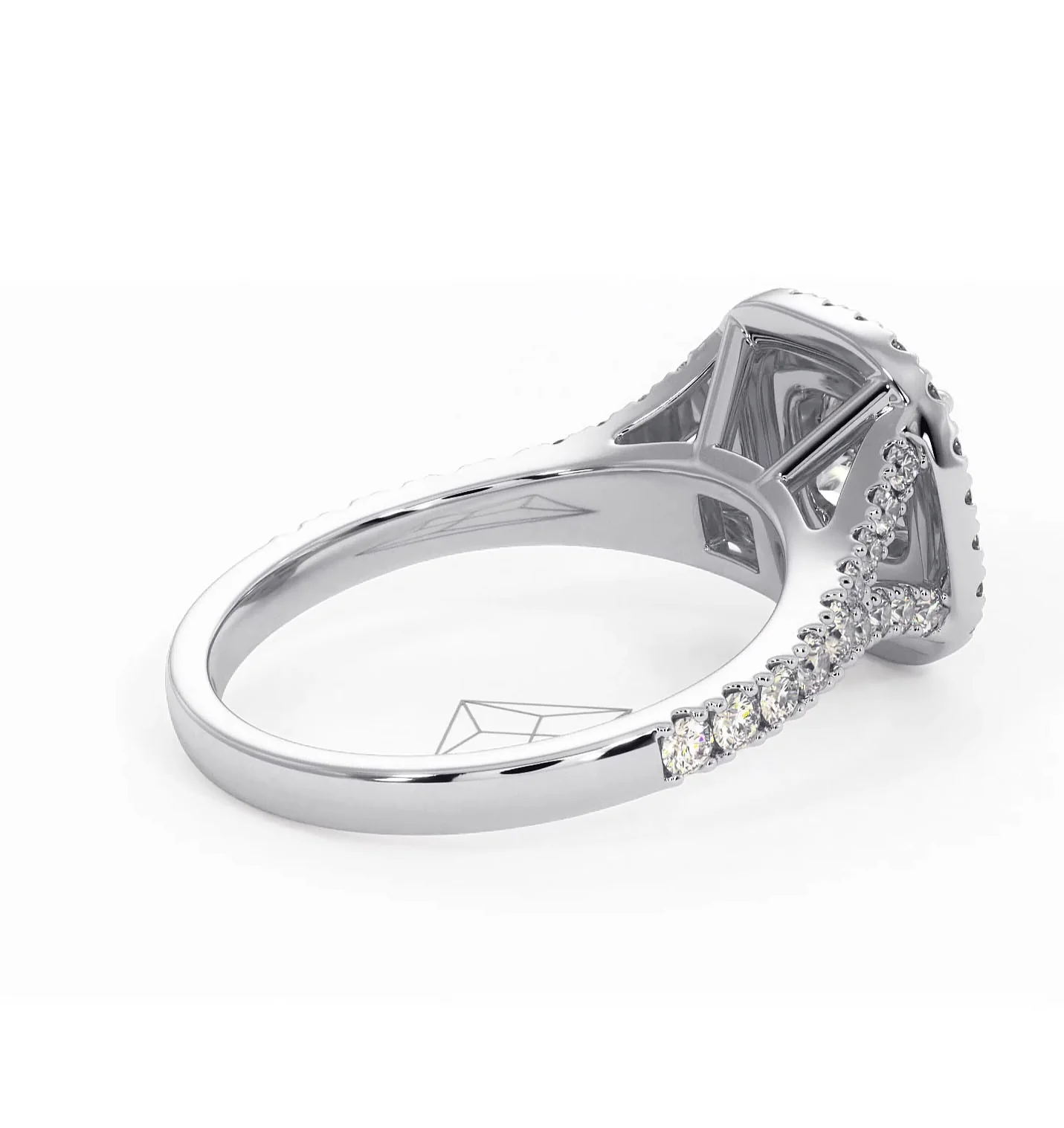 Cleopatra Diamond Halo Engagement Ring 18K White Gold 1.20ct G/VS1 - Image 58