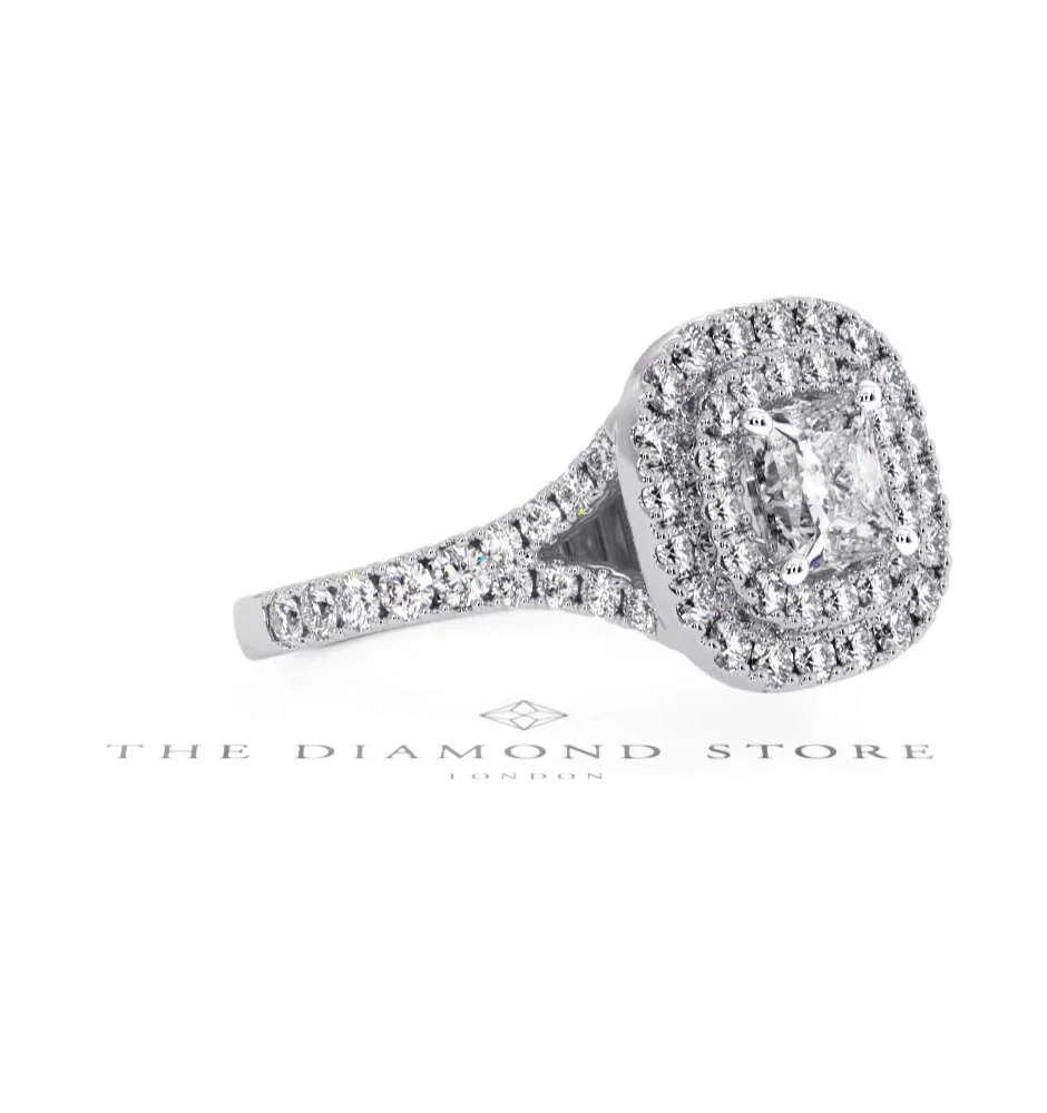 Cleopatra GIA Diamond Halo Engagement Ring 18K White Gold 1.45ct G/VS1 - Image 15