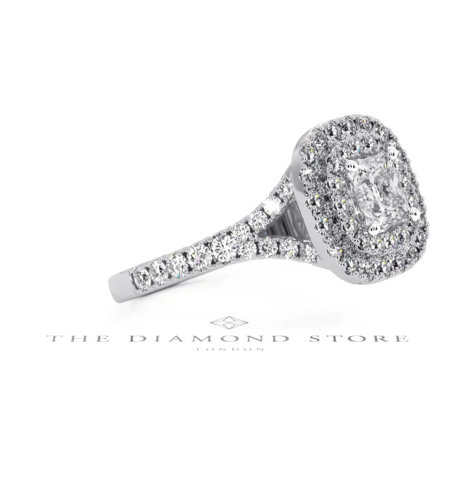 Cleopatra GIA Diamond Halo Engagement Ring 18K White Gold 1.45ct G/VS1 - Image 17