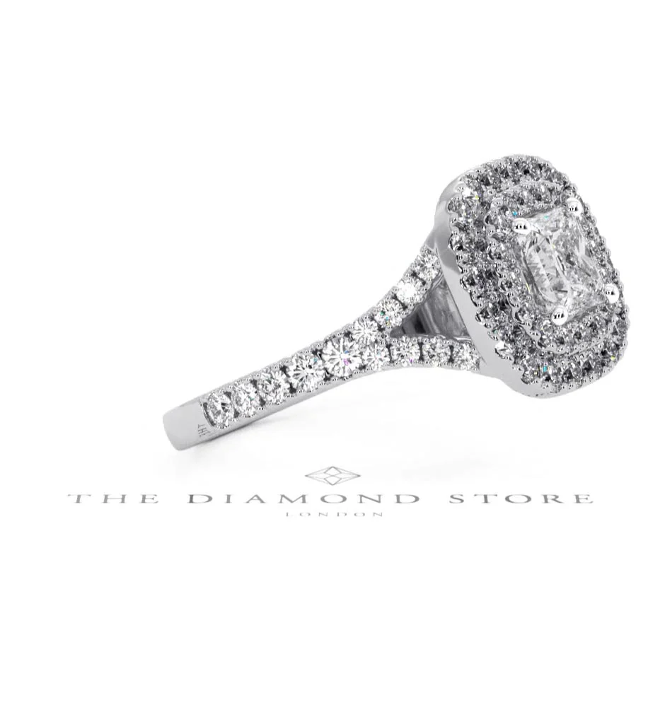 Cleopatra GIA Diamond Halo Engagement Ring 18K White Gold 1.45ct G/VS1 - Image 18