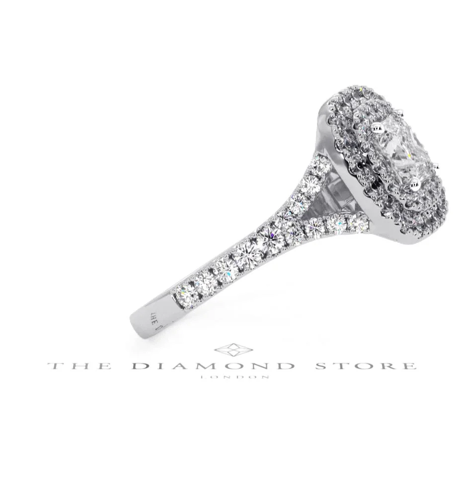 Cleopatra GIA Diamond Halo Engagement Ring 18K White Gold 1.45ct G/VS1 - Image 21