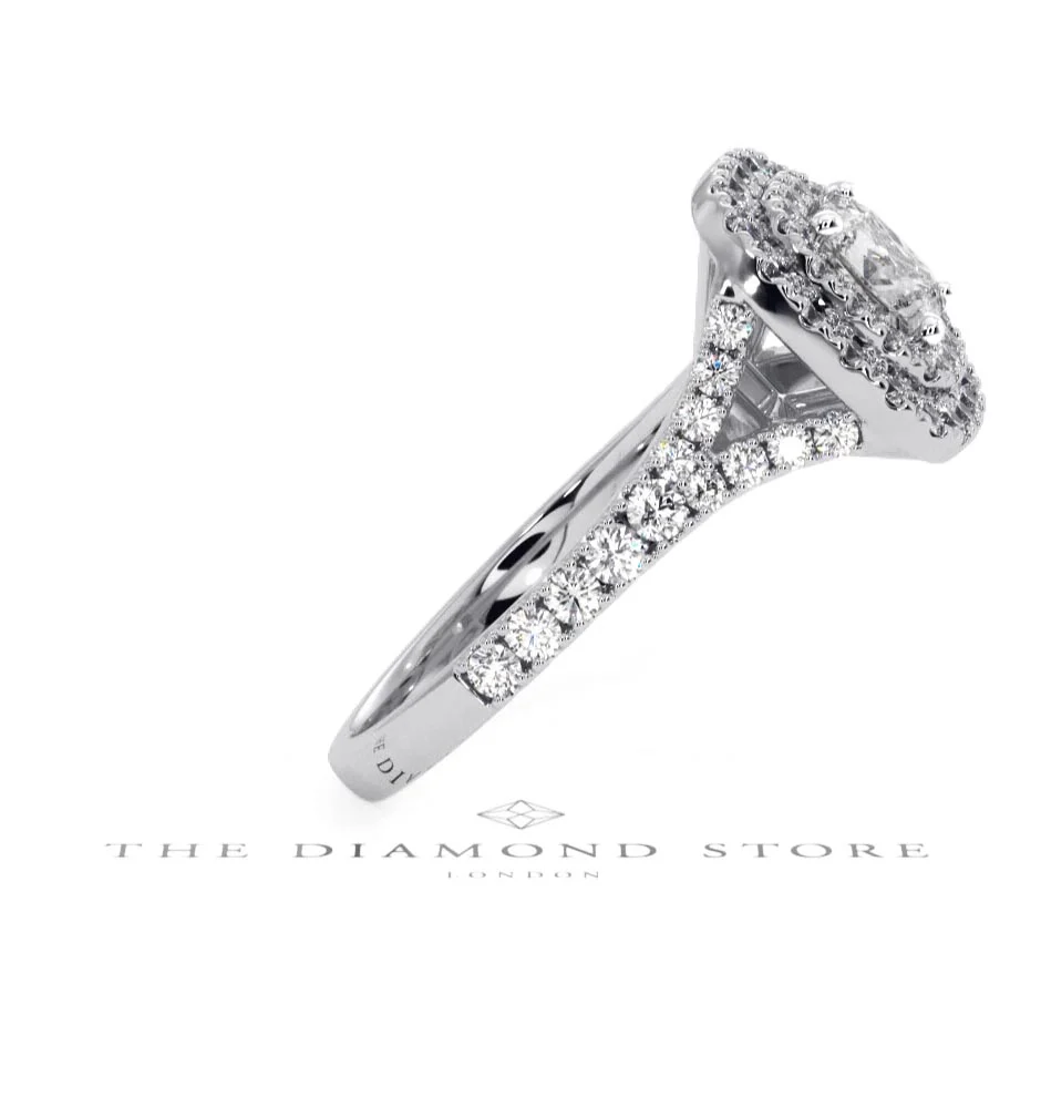 Cleopatra GIA Diamond Halo Engagement Ring 18K White Gold 1.45ct G/VS1 - Image 24