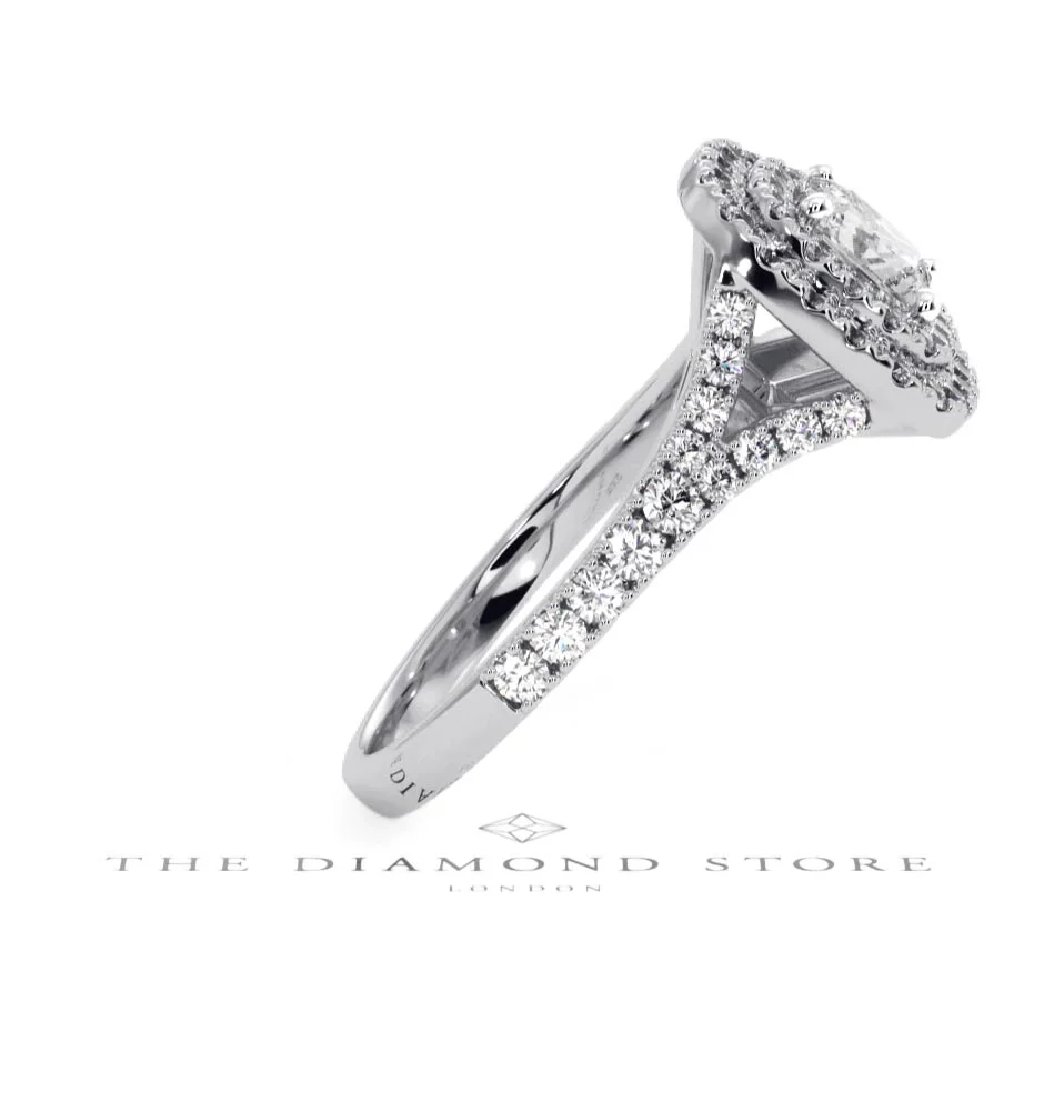Cleopatra GIA Diamond Halo Engagement Ring 18K White Gold 1.45ct G/VS1 - Image 25