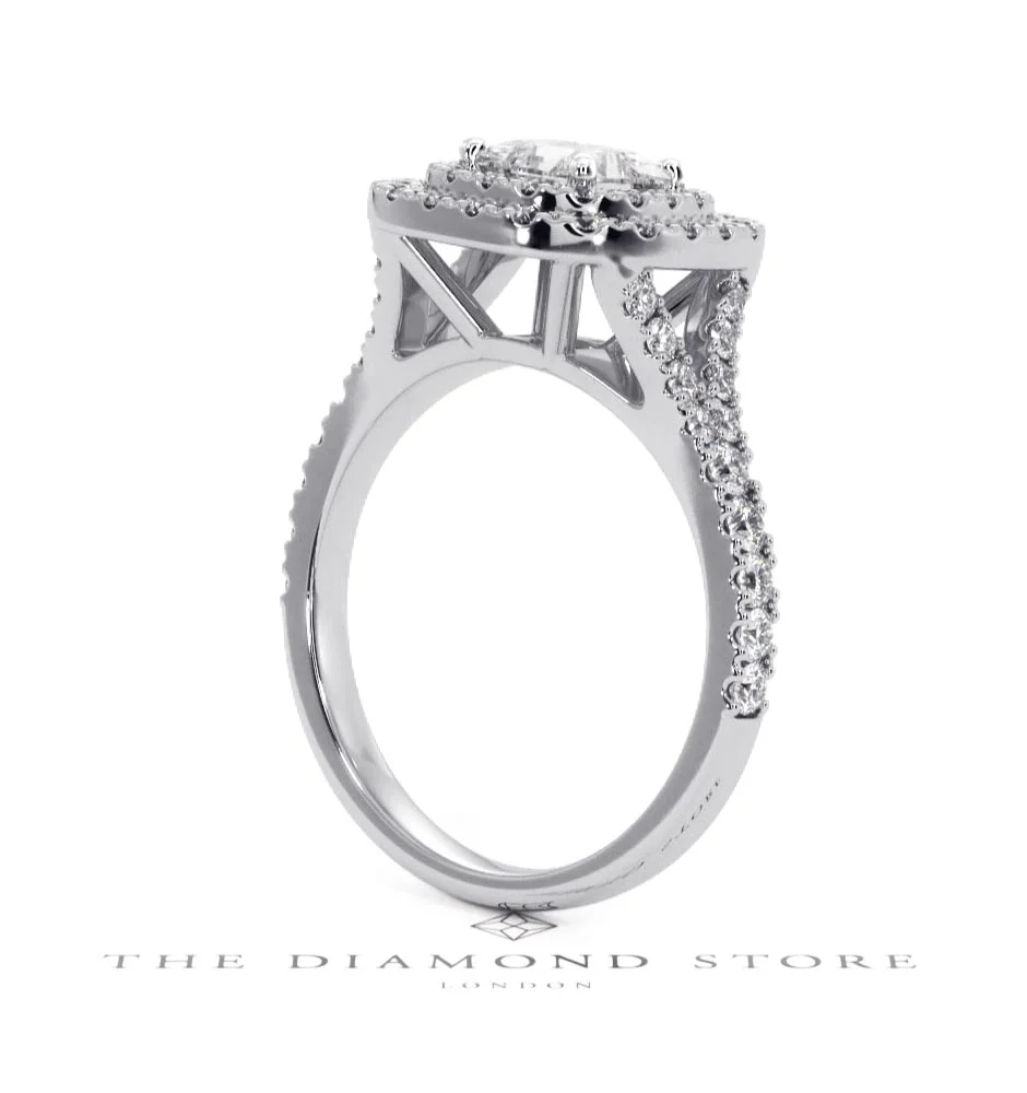 Cleopatra GIA Diamond Halo Engagement Ring 18K White Gold 1.45ct G/VS1 - Image 37