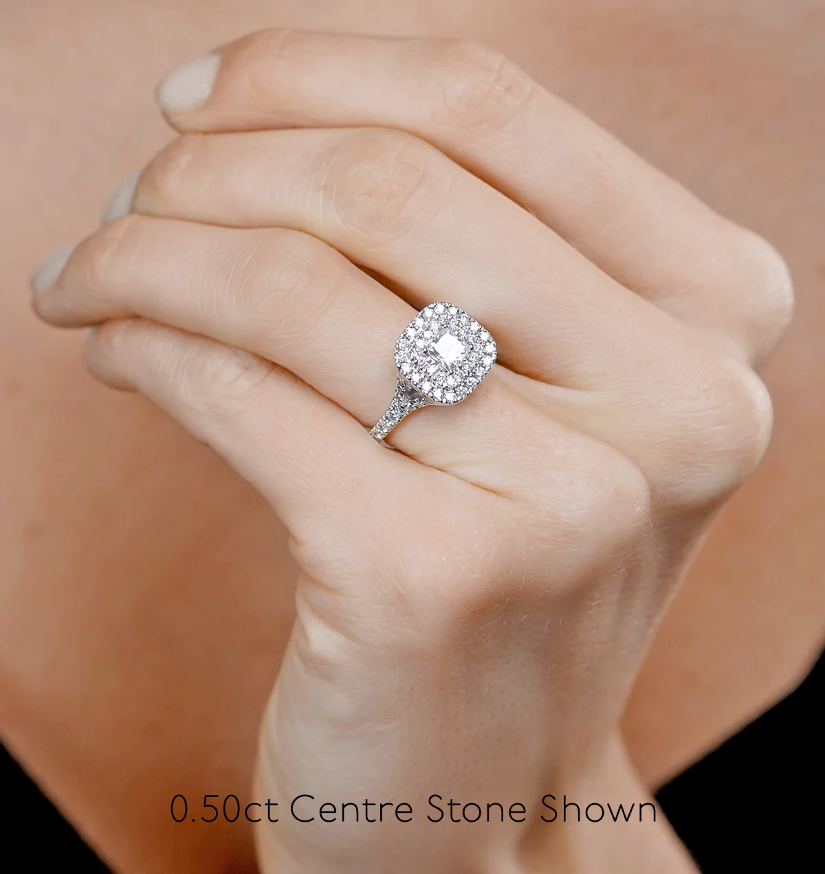 Cleopatra GIA Diamond Halo Engagement Ring 18K White Gold 1.45ct G/VS1 - Image 4