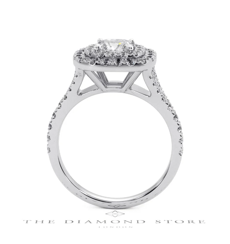 Cleopatra GIA Diamond Halo Engagement Ring 18K White Gold 1.45ct G/VS1 - Image 45