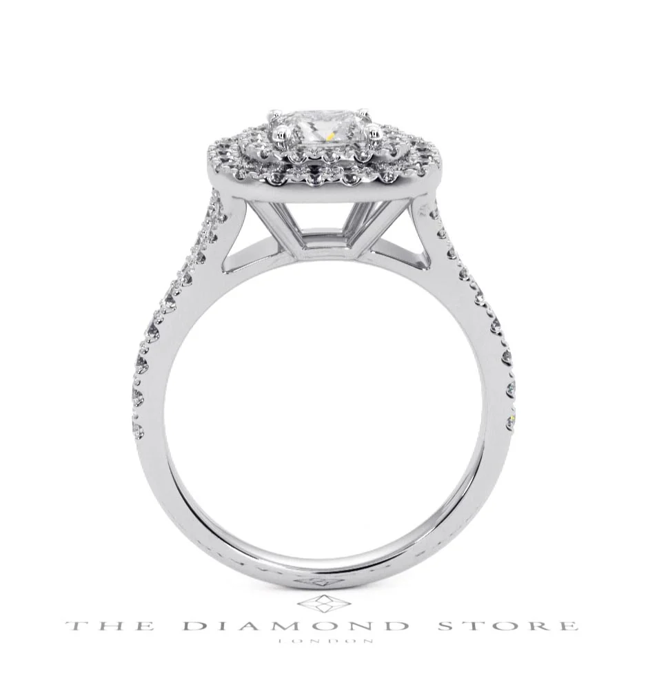 Cleopatra GIA Diamond Halo Engagement Ring 18K White Gold 1.45ct G/VS1 - Image 47