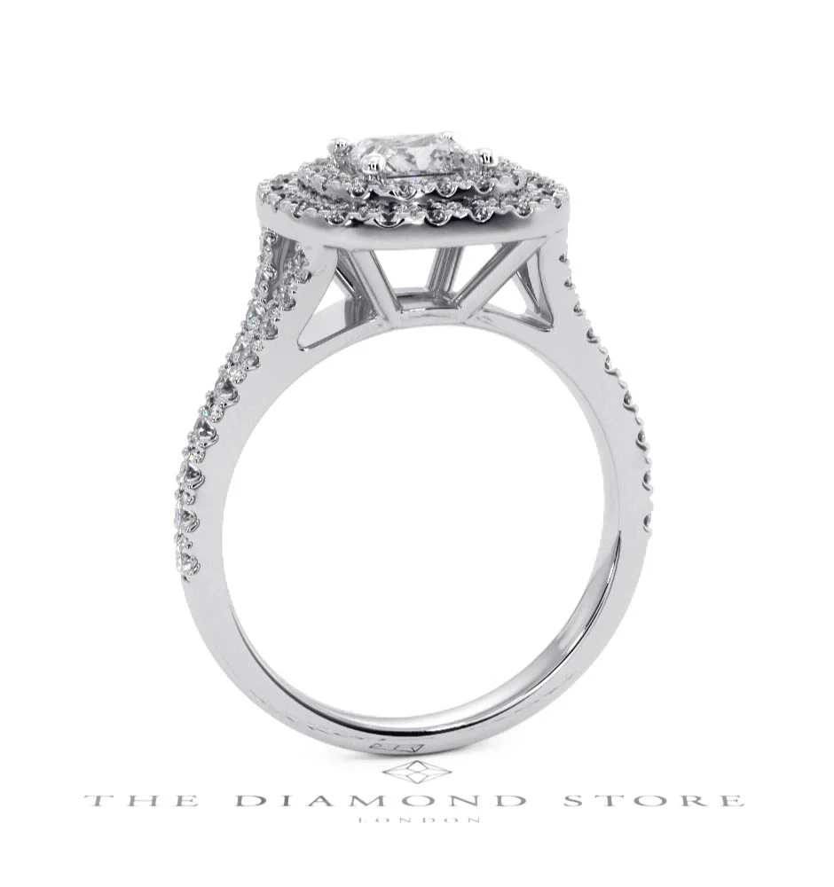 Cleopatra GIA Diamond Halo Engagement Ring 18K White Gold 1.45ct G/VS1 - Image 50