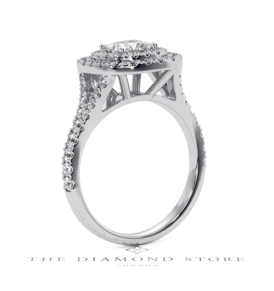 Cleopatra GIA Diamond Halo Engagement Ring 18K White Gold 1.45ct G/VS1 - Image 53