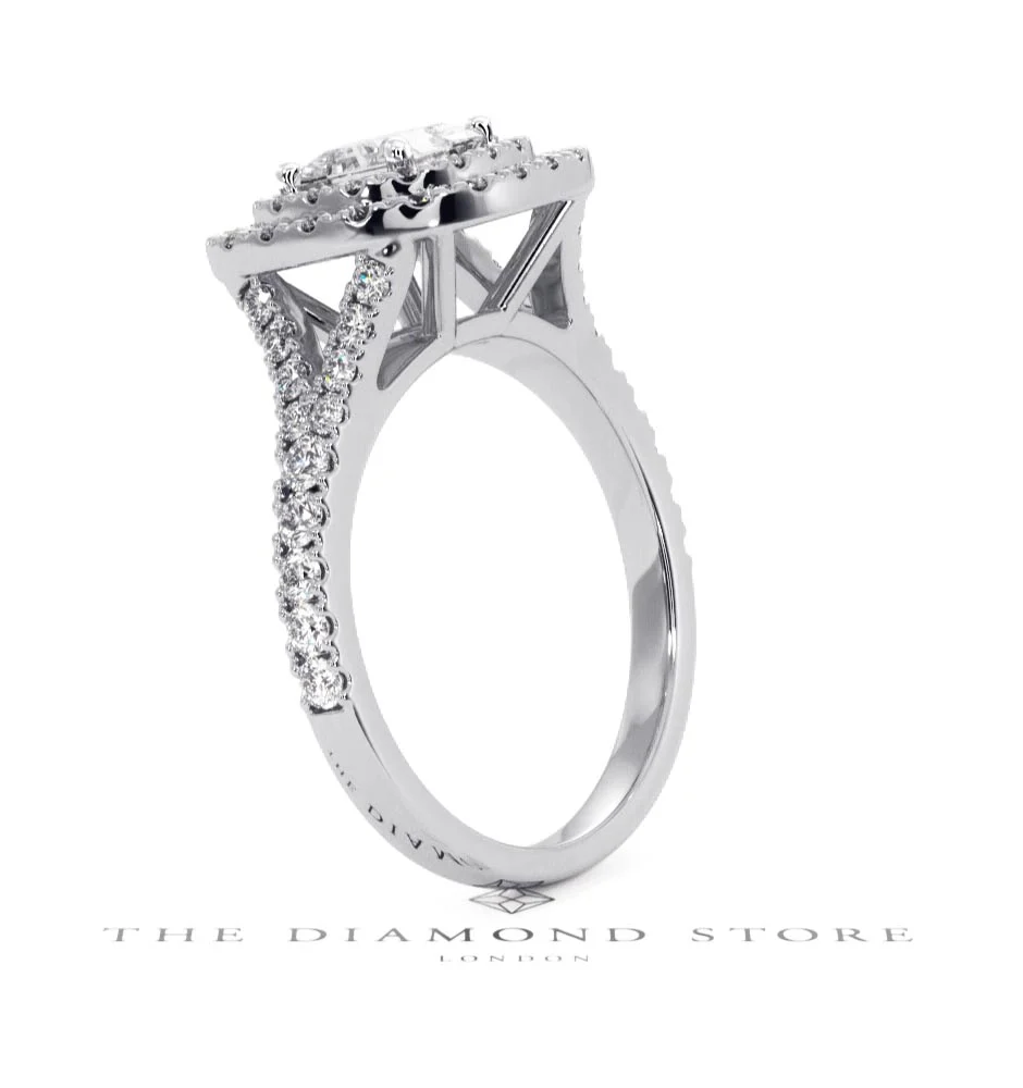 Cleopatra GIA Diamond Halo Engagement Ring 18K White Gold 1.45ct G/VS1 - Image 58