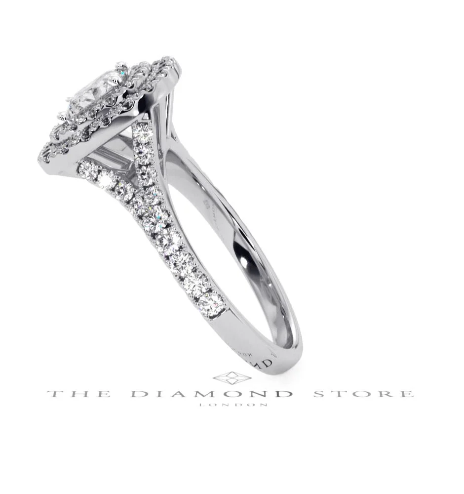 Cleopatra GIA Diamond Halo Engagement Ring 18K White Gold 1.45ct G/VS1 - Image 65
