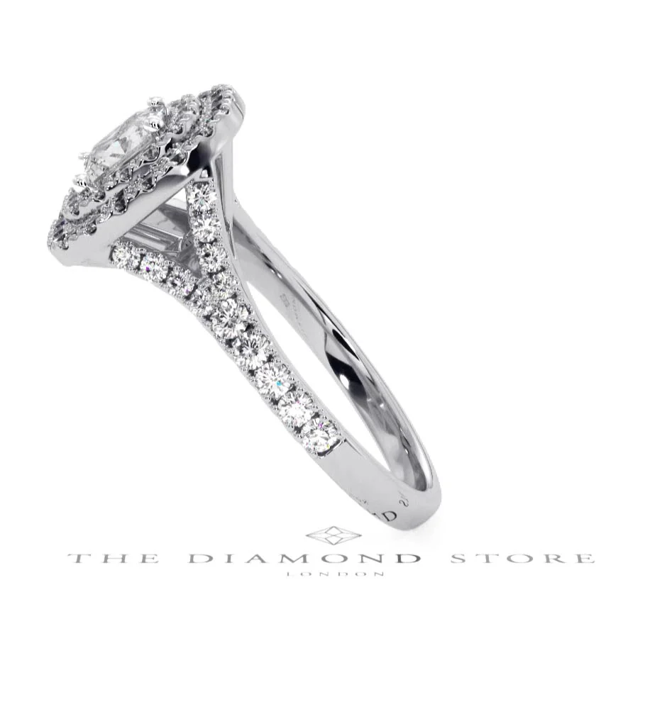 Cleopatra GIA Diamond Halo Engagement Ring 18K White Gold 1.45ct G/VS1 - Image 66