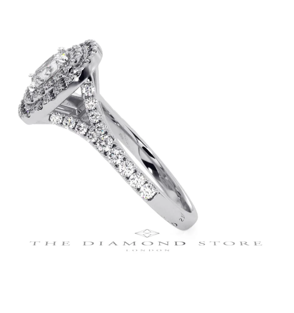 Cleopatra GIA Diamond Halo Engagement Ring 18K White Gold 1.45ct G/VS1 - Image 67