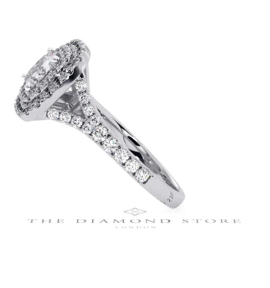 Cleopatra GIA Diamond Halo Engagement Ring 18K White Gold 1.45ct G/VS1 - Image 68