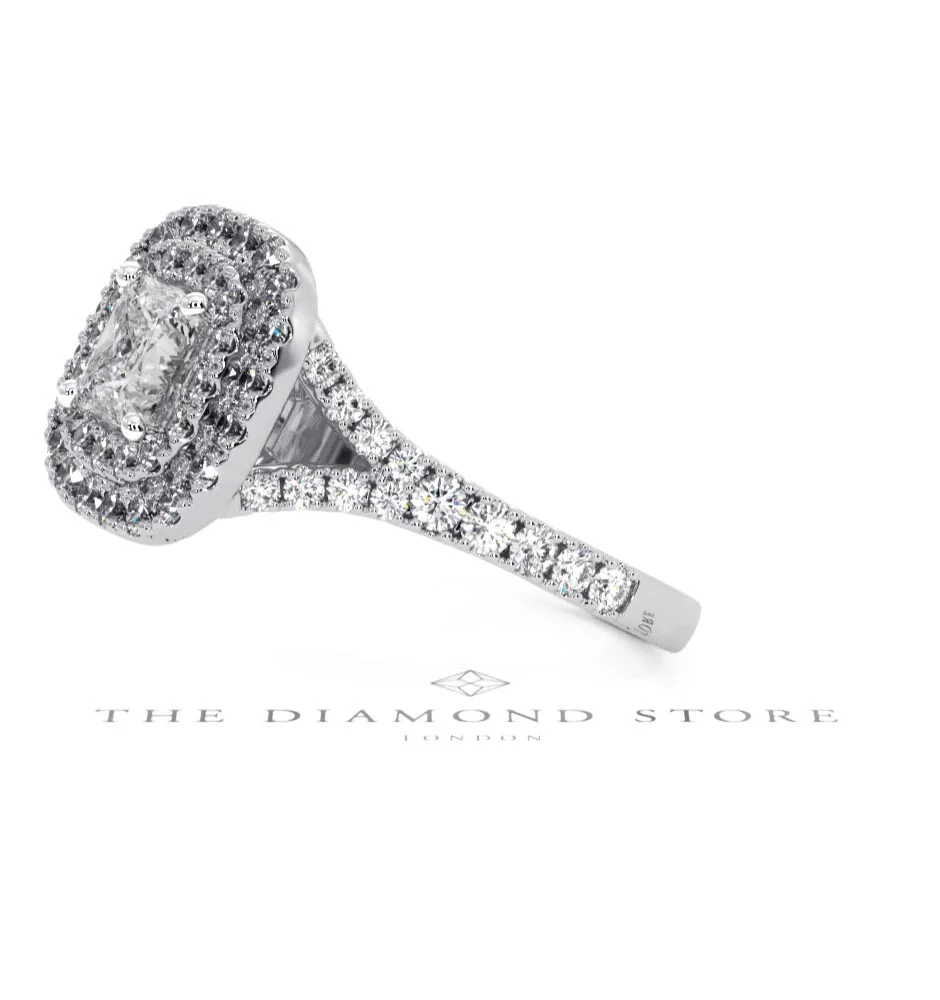 Cleopatra GIA Diamond Halo Engagement Ring 18K White Gold 1.45ct G/VS1 - Image 73