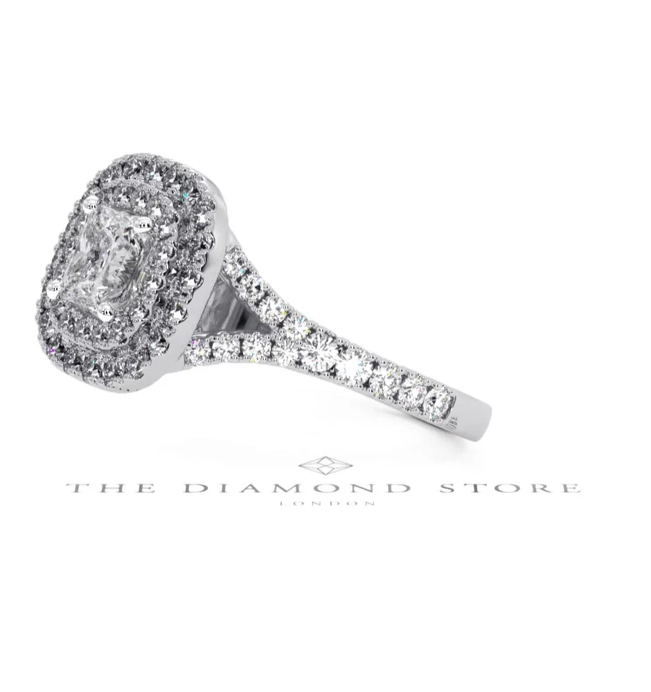Cleopatra GIA Diamond Halo Engagement Ring 18K White Gold 1.45ct G/VS1 - Image 74