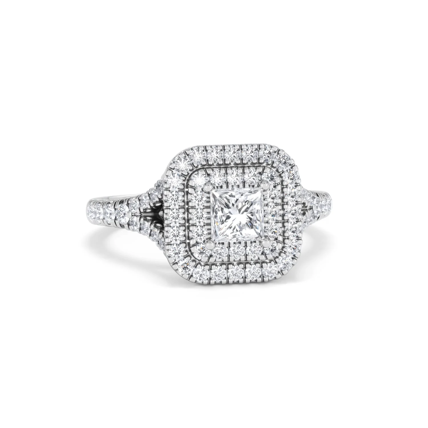 Cleopatra Diamond Halo Engagement Ring in Platinum 1.20ct G/SI2 - Image 10