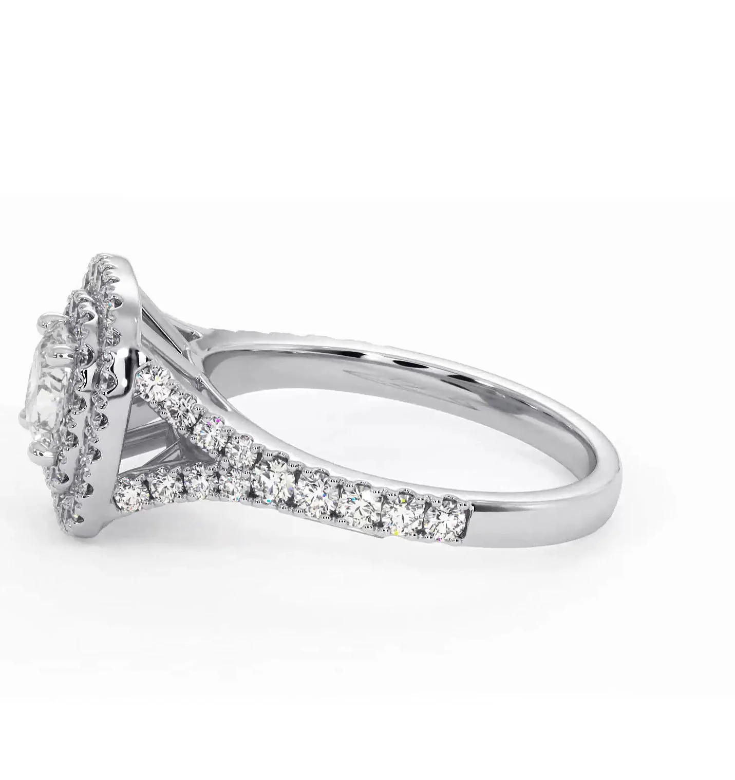 Cleopatra Diamond Halo Engagement Ring in Platinum 1.20ct G/SI2 - Image 106