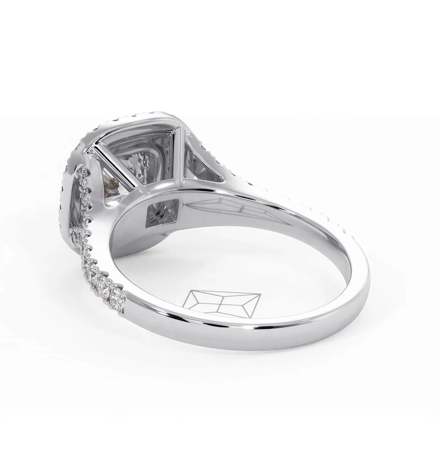 Cleopatra Diamond Halo Engagement Ring in Platinum 1.20ct G/SI2 - Image 120