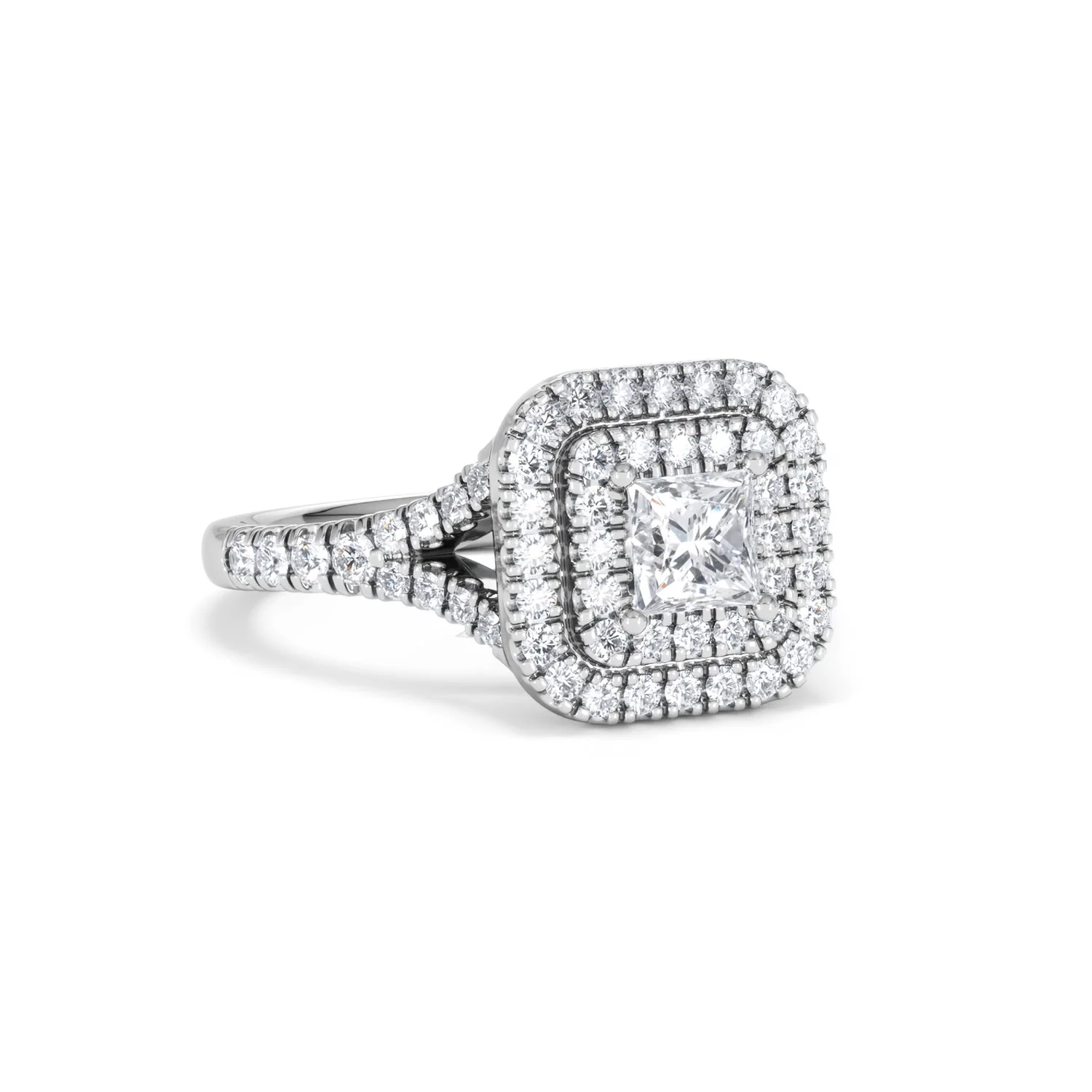 Cleopatra Diamond Halo Engagement Ring in Platinum 1.20ct G/SI2 - Image 13