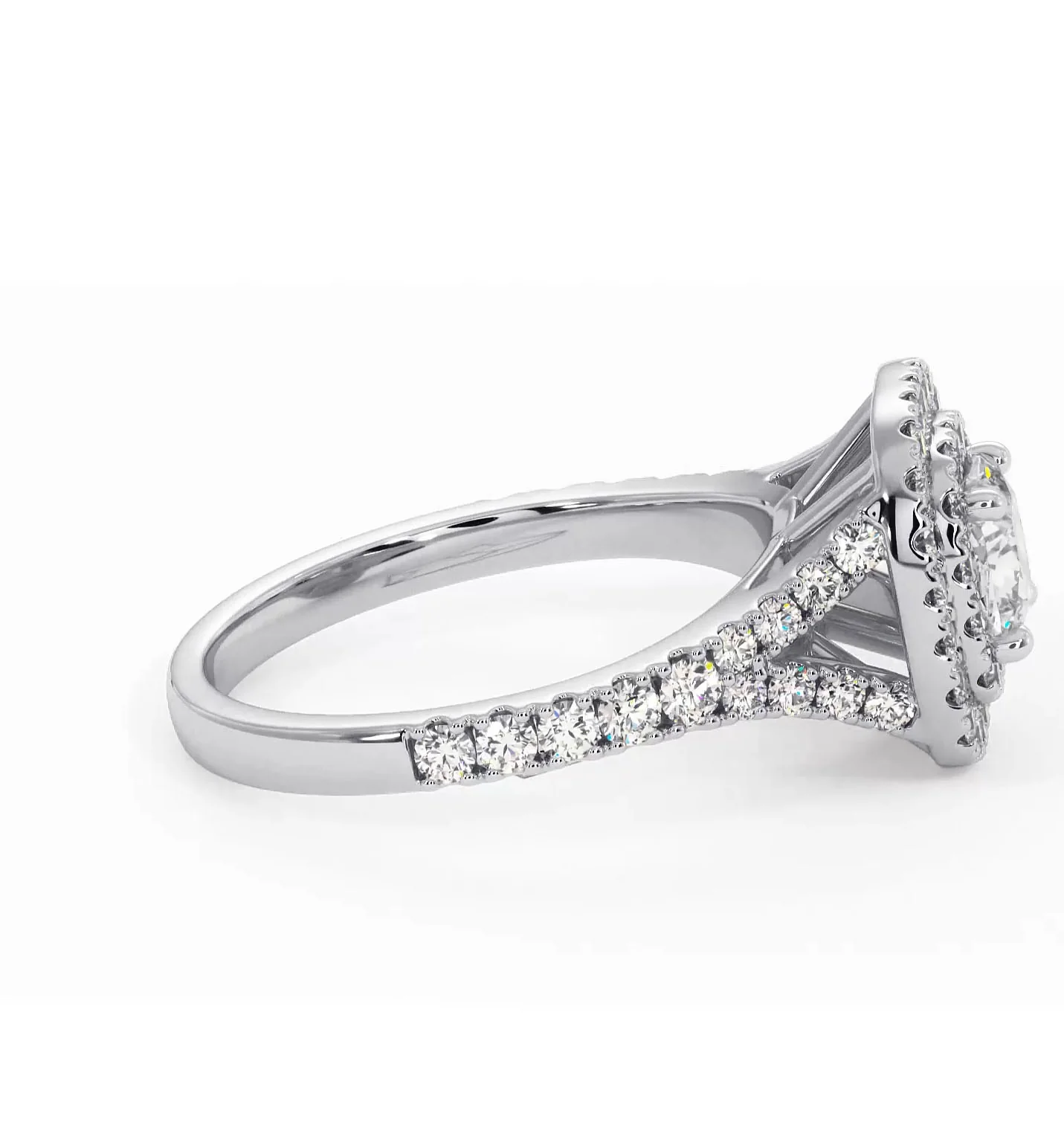 Cleopatra Diamond Halo Engagement Ring in Platinum 1.20ct G/SI2 - Image 149