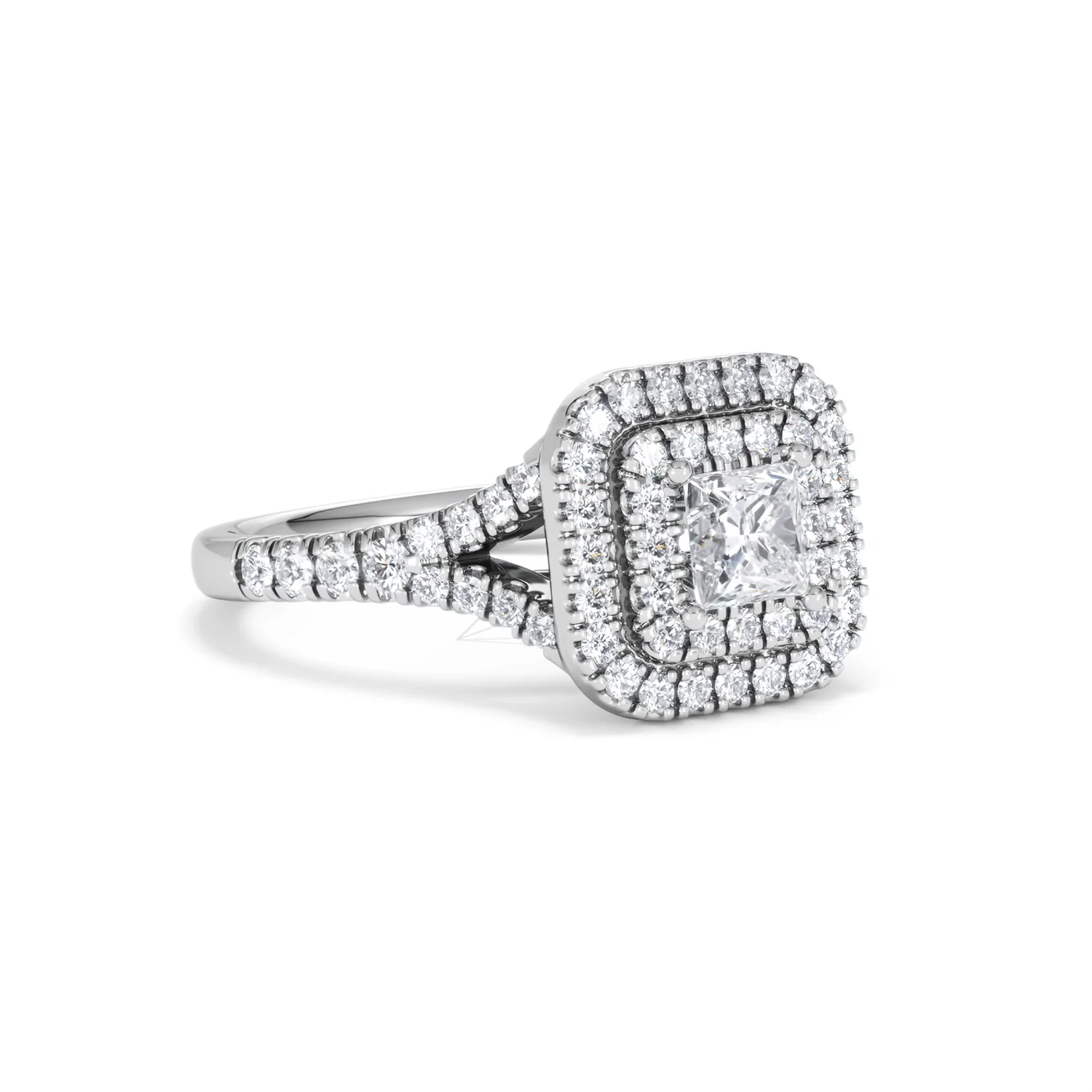 Cleopatra Diamond Halo Engagement Ring in Platinum 1.20ct G/SI2 - Image 15