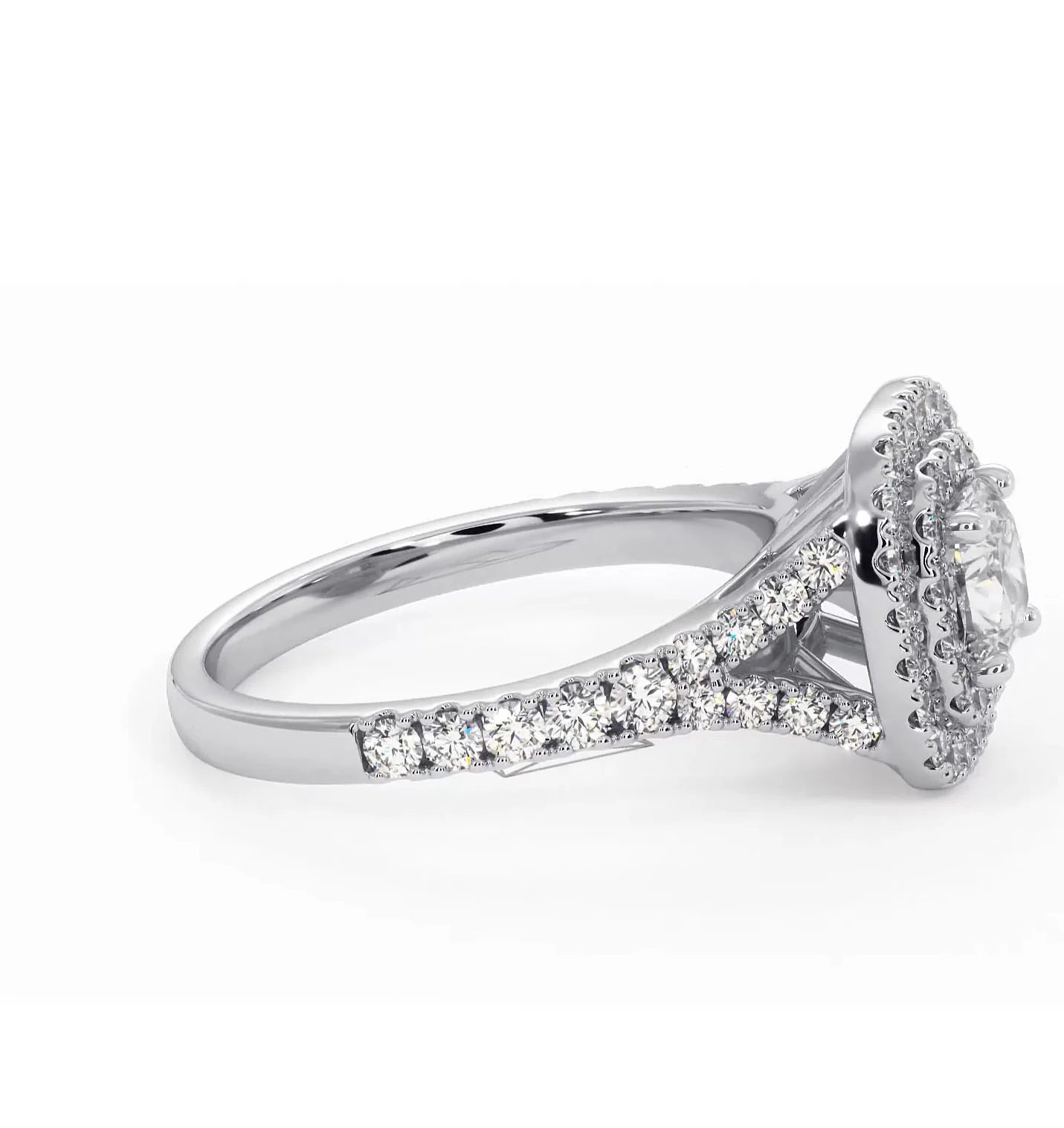 Cleopatra Diamond Halo Engagement Ring in Platinum 1.20ct G/SI2 - Image 151
