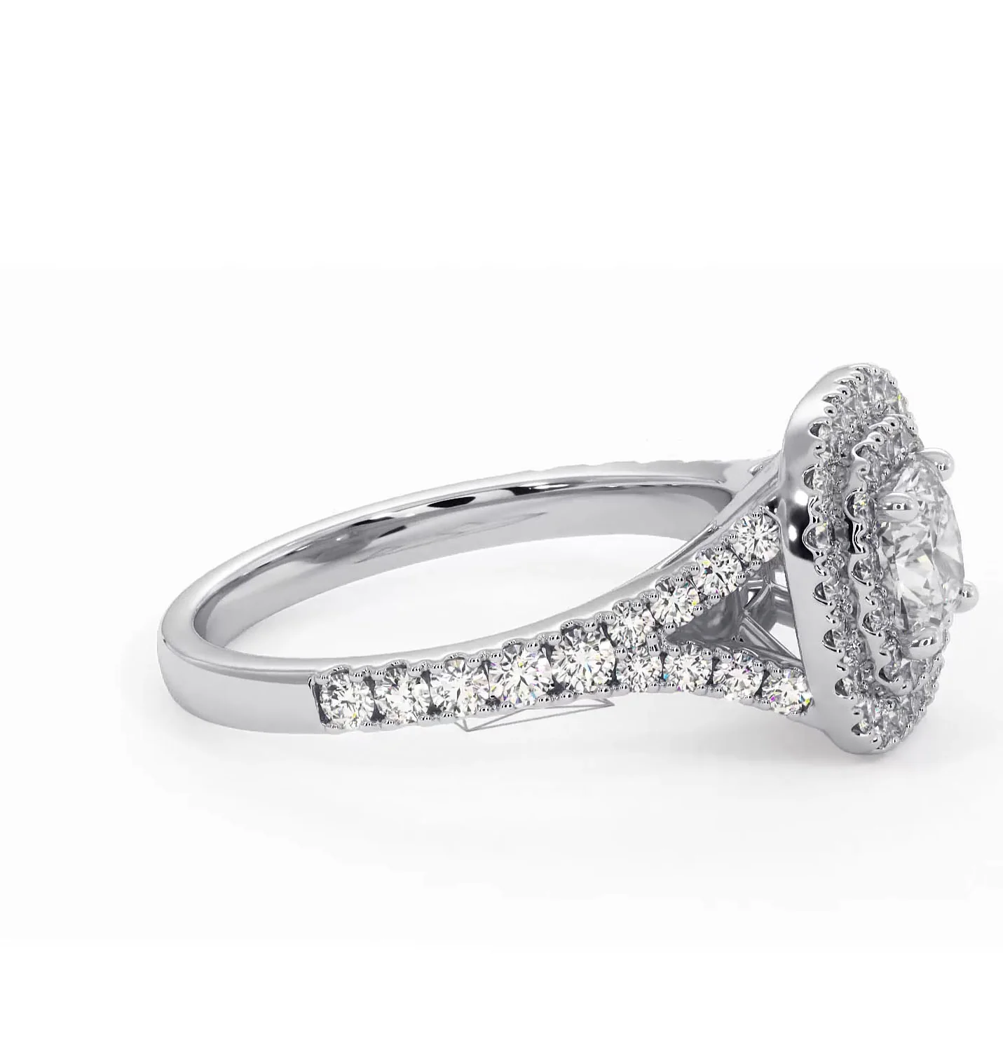 Cleopatra Diamond Halo Engagement Ring in Platinum 1.20ct G/SI2 - Image 152