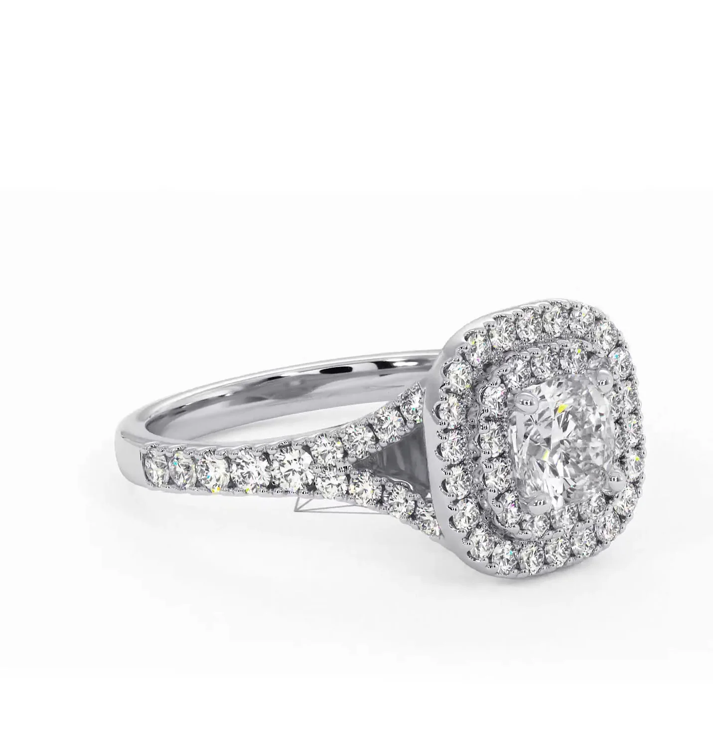 Cleopatra Diamond Halo Engagement Ring in Platinum 1.20ct G/SI2 - Image 159