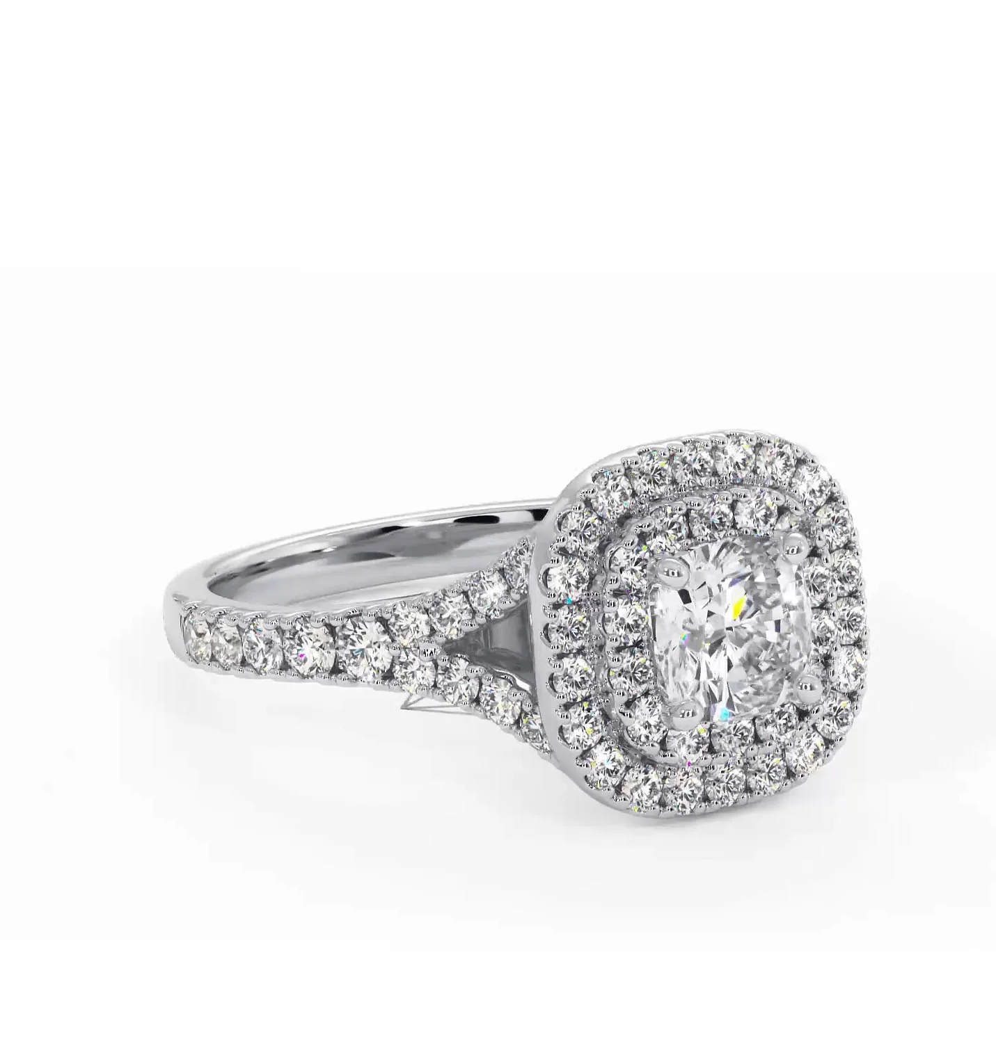 Cleopatra Diamond Halo Engagement Ring in Platinum 1.20ct G/SI2 - Image 161