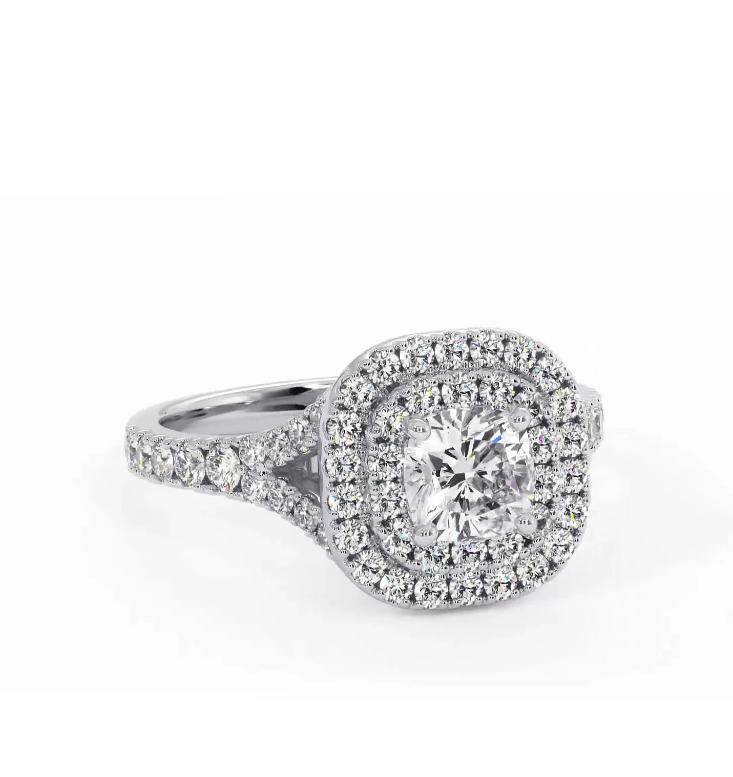 Cleopatra Diamond Halo Engagement Ring in Platinum 1.20ct G/SI2 - Image 164
