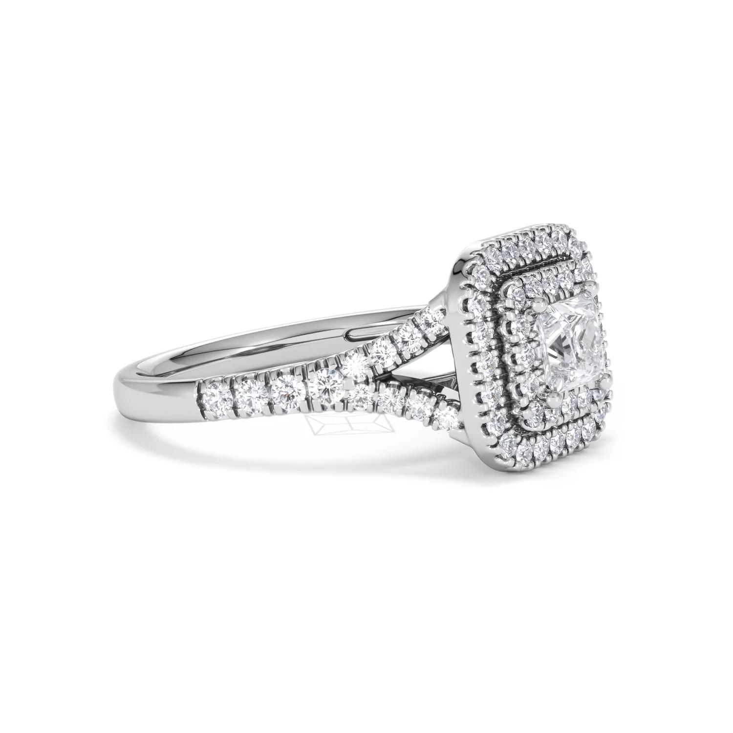 Cleopatra Diamond Halo Engagement Ring in Platinum 1.20ct G/SI2 - Image 20