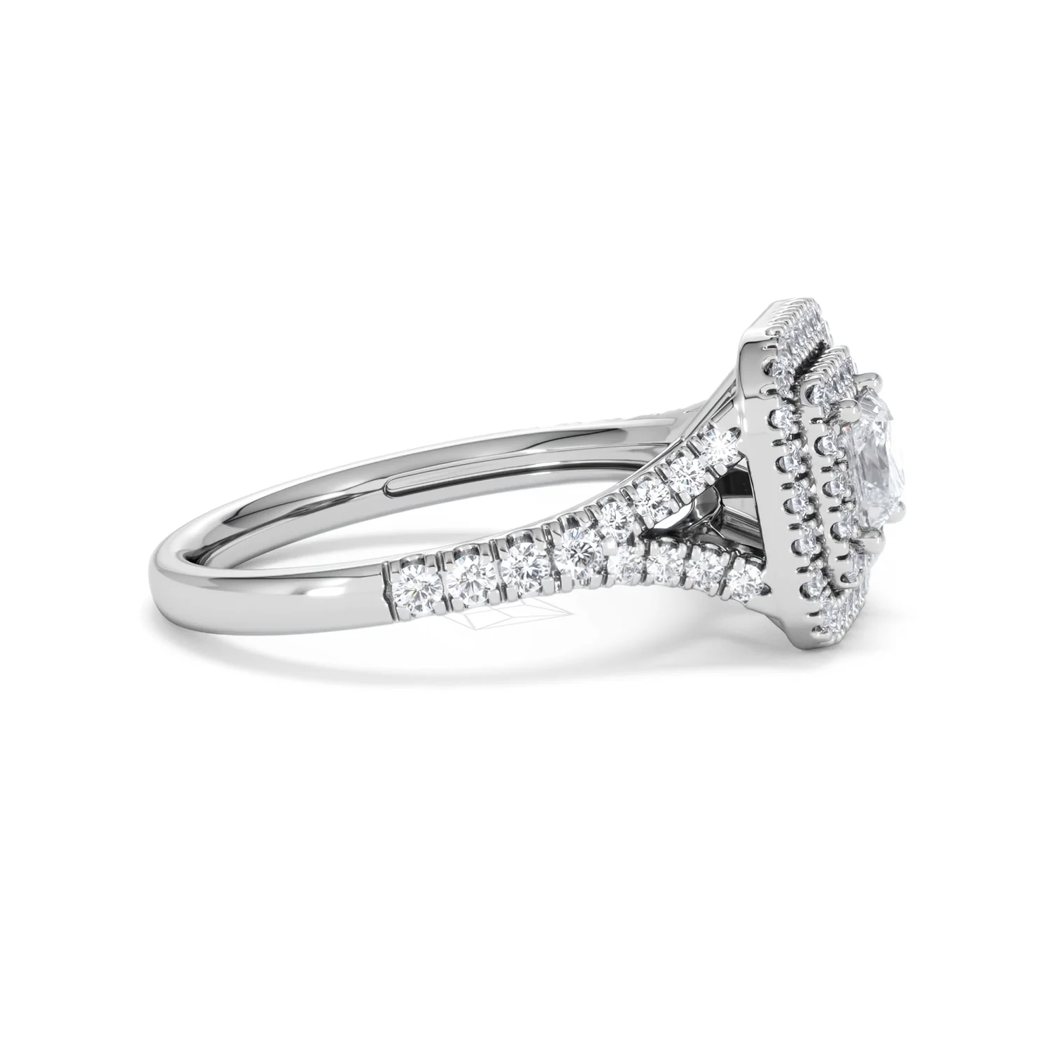 Cleopatra Diamond Halo Engagement Ring in Platinum 1.20ct G/SI2 - Image 25