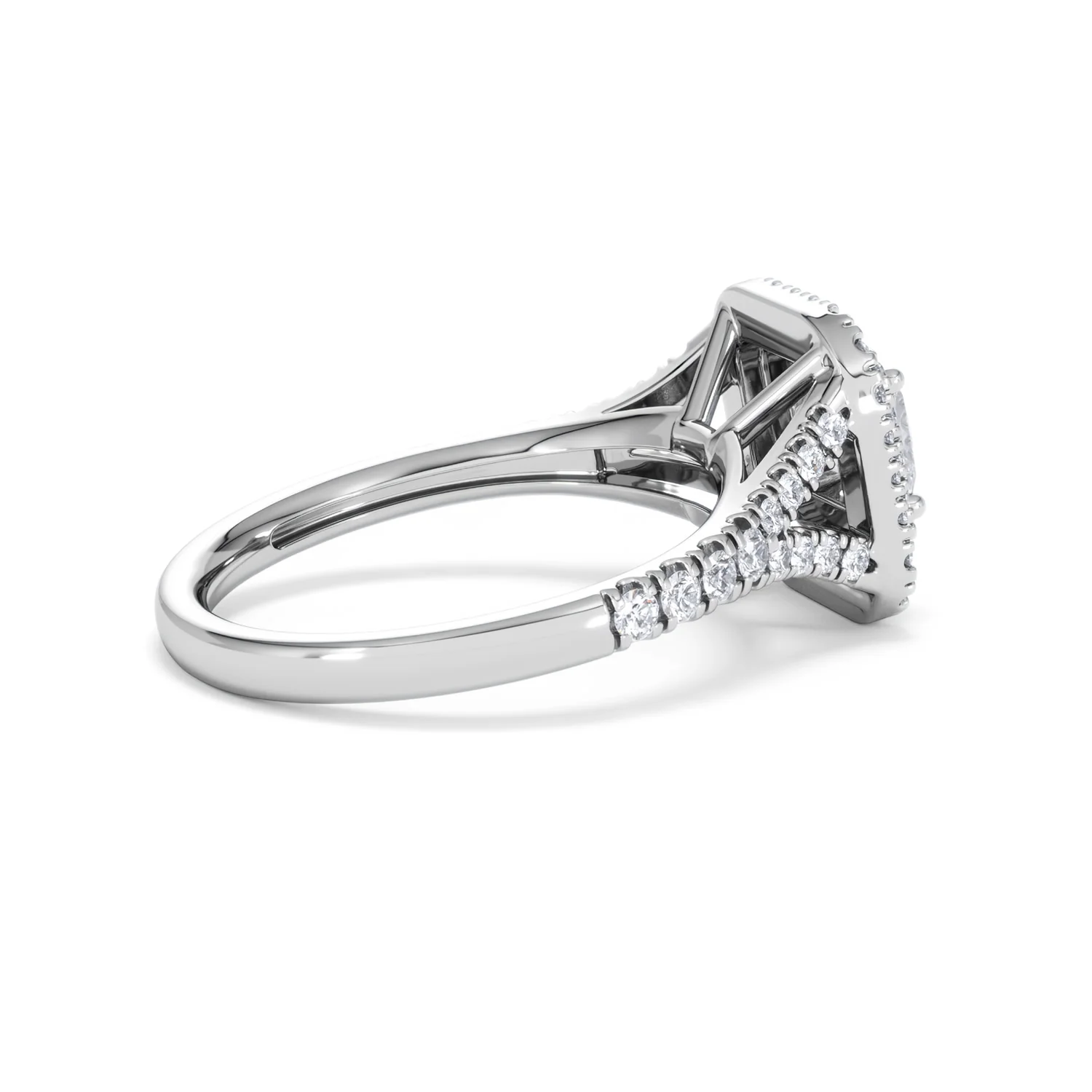 Cleopatra Diamond Halo Engagement Ring in Platinum 1.20ct G/SI2 - Image 33