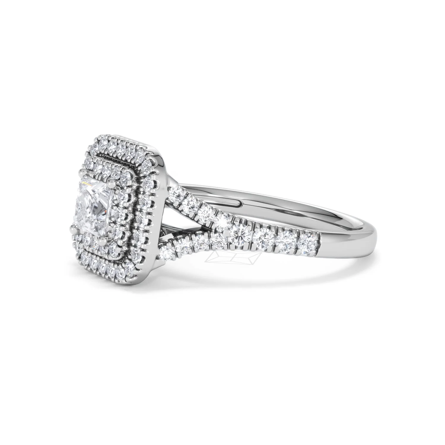 Cleopatra Diamond Halo Engagement Ring in Platinum 1.20ct G/SI2 - Image 75