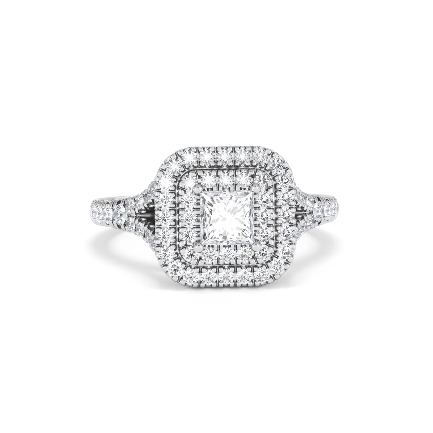 Cleopatra Diamond Halo Engagement Ring in Platinum 1.20ct G/SI2 - Image 9