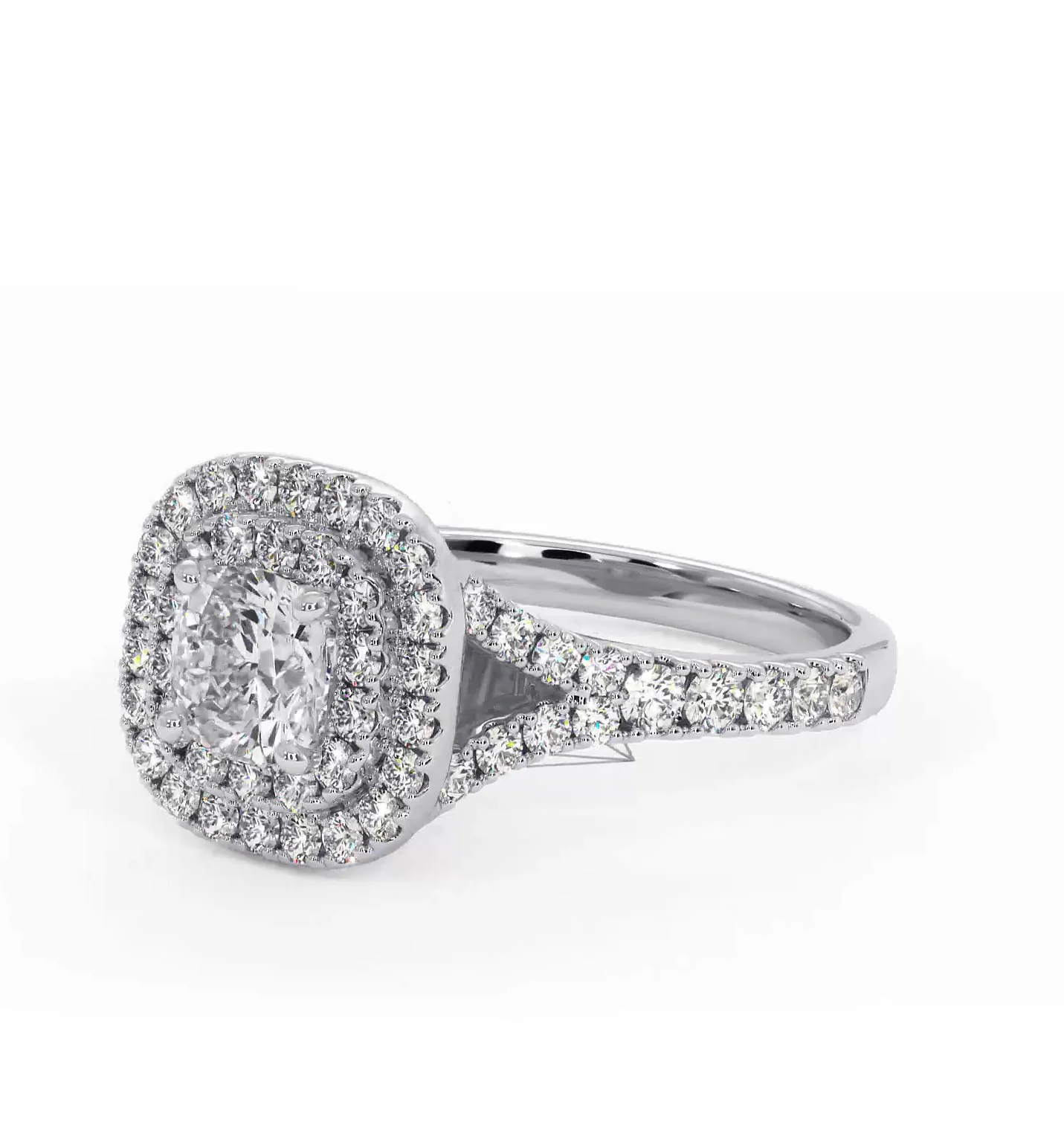 Cleopatra Diamond Halo Engagement Ring in Platinum 1.20ct G/VS1 - Image 14