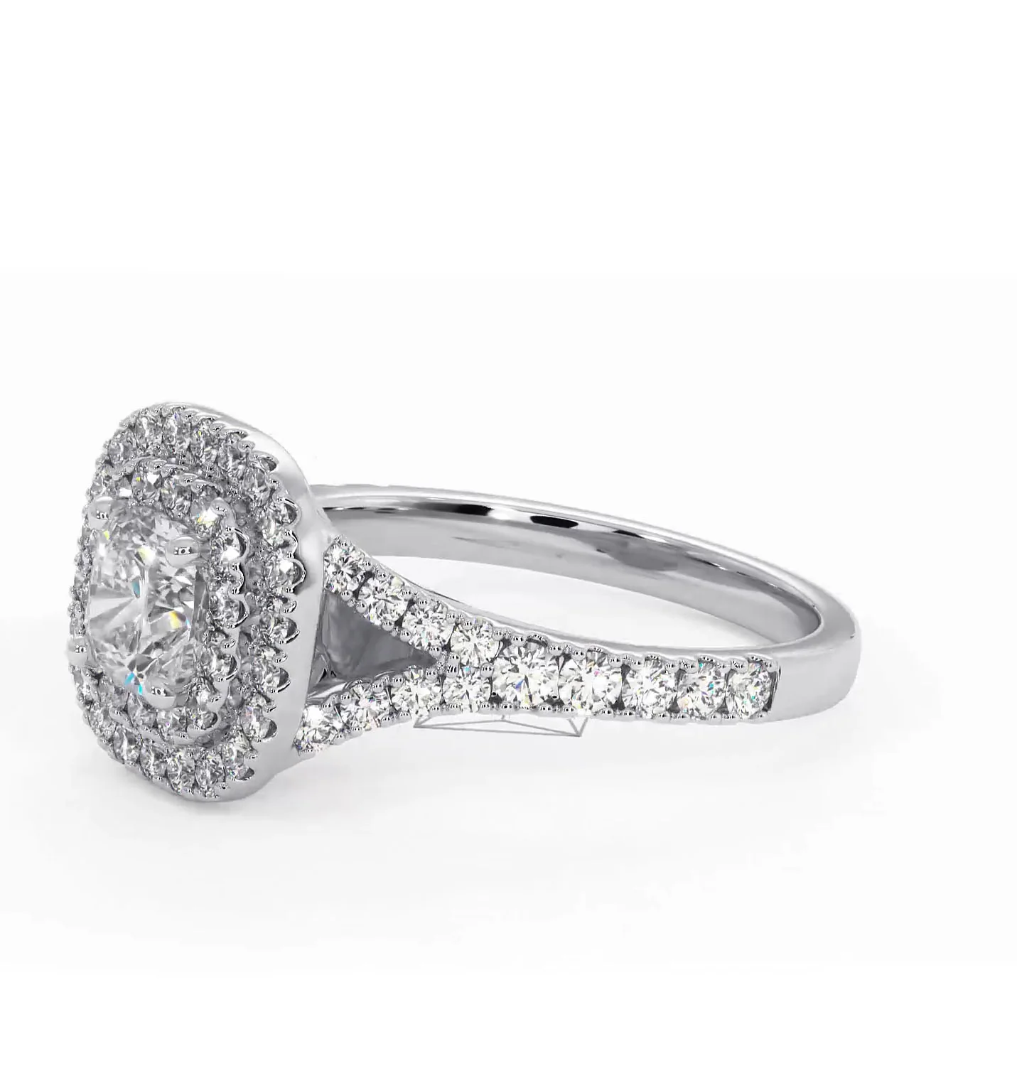 Cleopatra Diamond Halo Engagement Ring in Platinum 1.20ct G/VS1 - Image 18