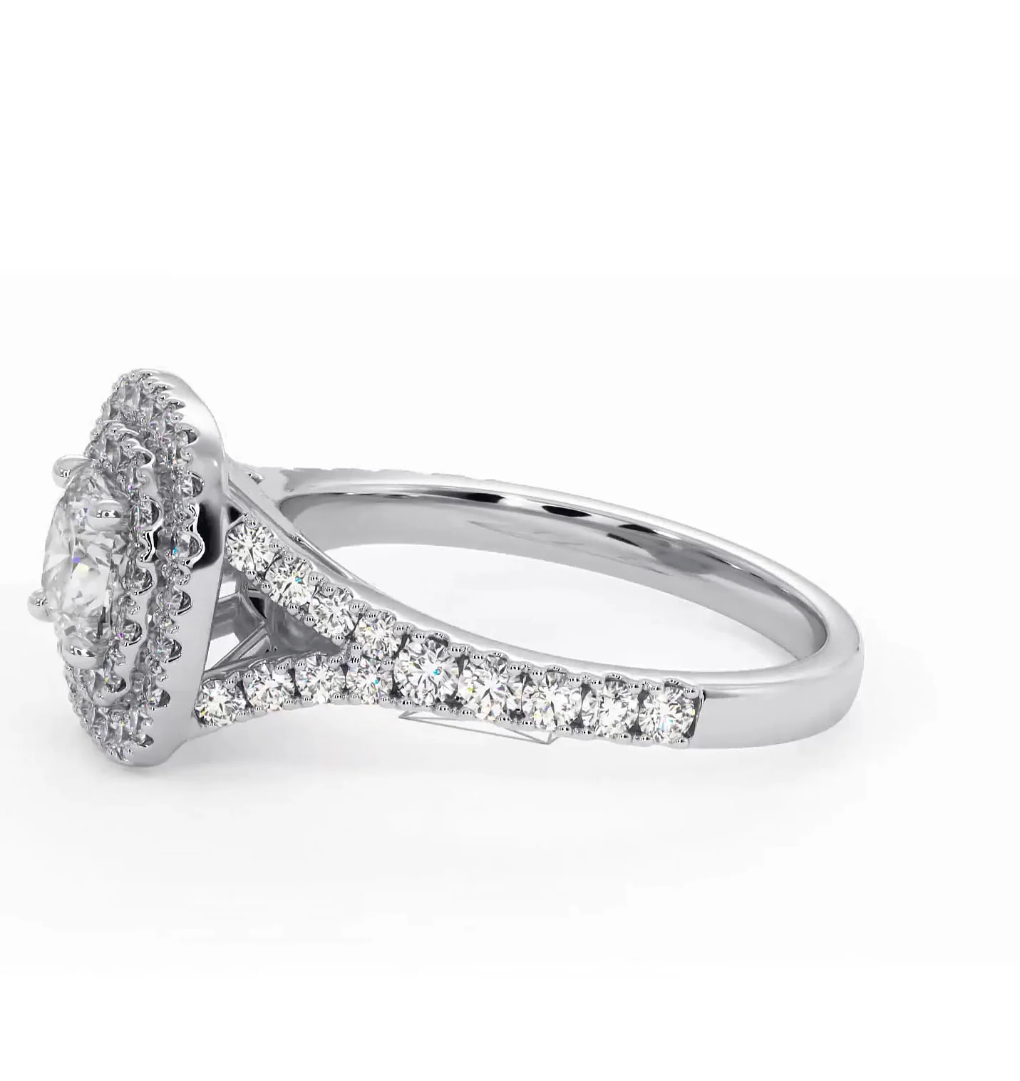 Cleopatra Diamond Halo Engagement Ring in Platinum 1.20ct G/VS1 - Image 22