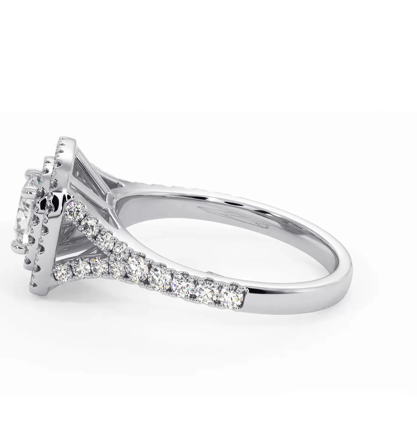 Cleopatra Diamond Halo Engagement Ring in Platinum 1.20ct G/VS1 - Image 26