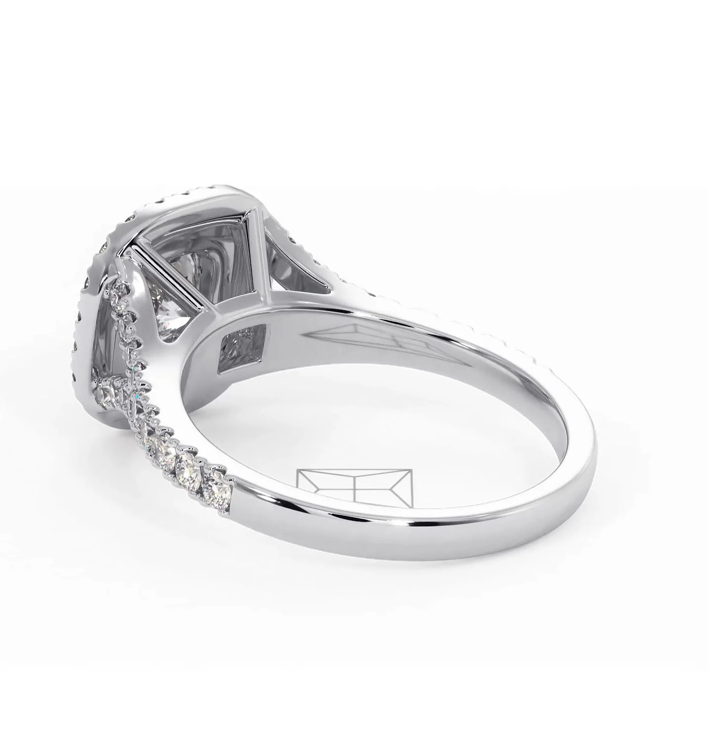 Cleopatra Diamond Halo Engagement Ring in Platinum 1.20ct G/VS1 - Image 36