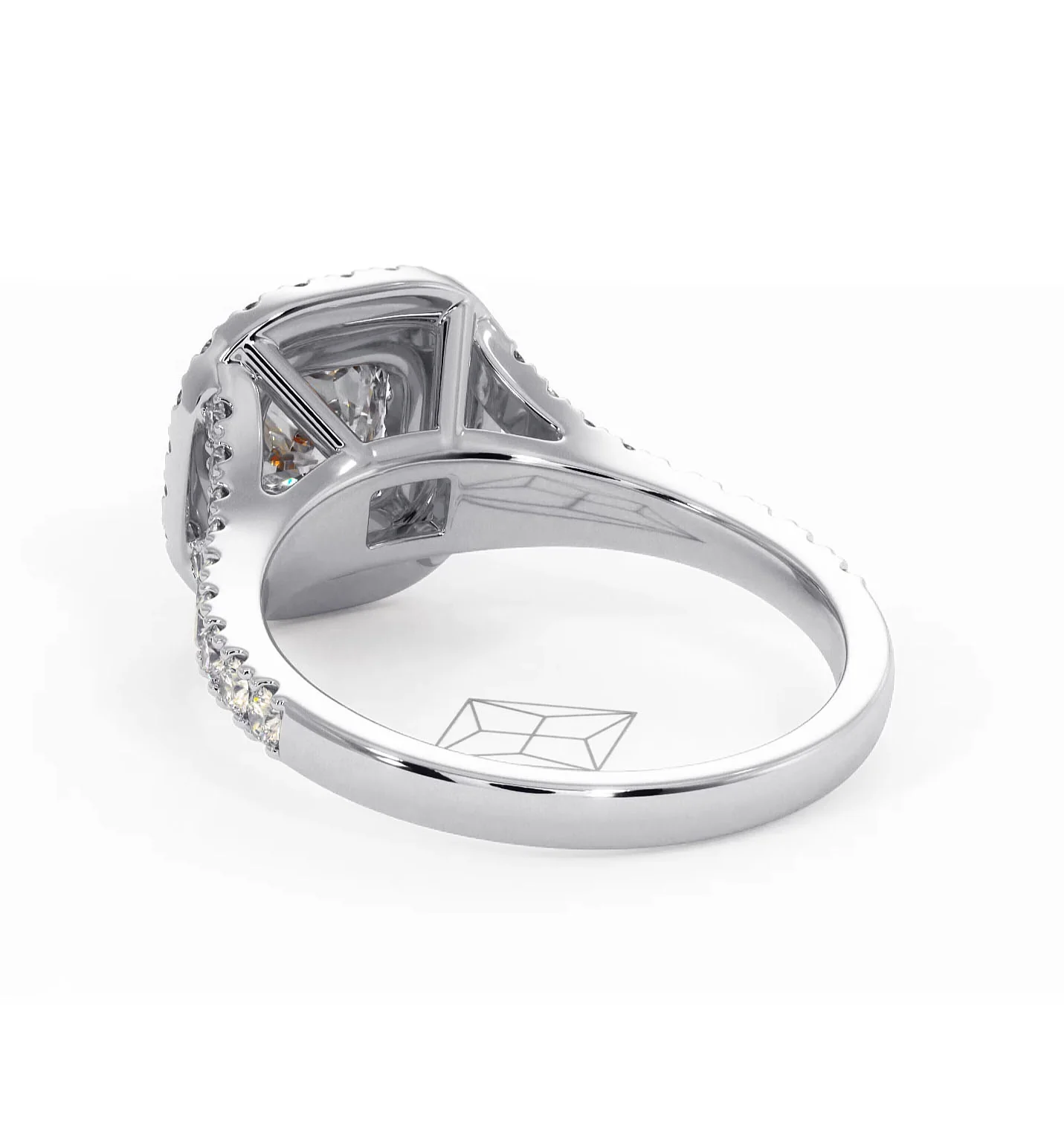 Cleopatra Diamond Halo Engagement Ring in Platinum 1.20ct G/VS1 - Image 39