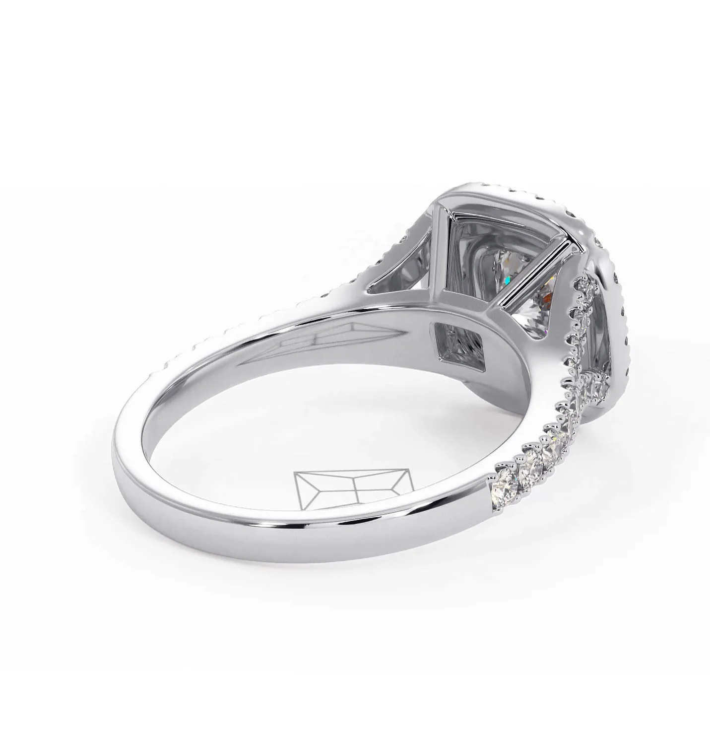 Cleopatra Diamond Halo Engagement Ring in Platinum 1.20ct G/VS1 - Image 55